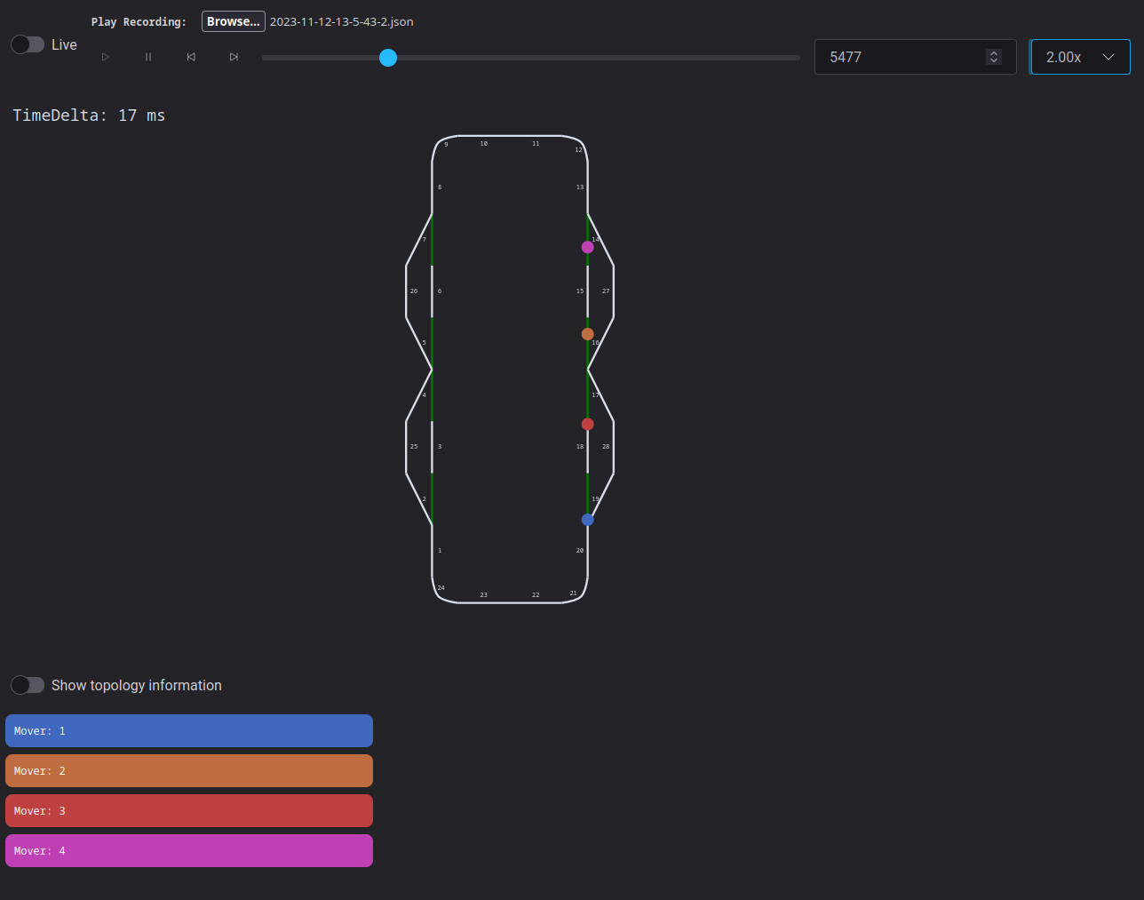 Screenshot of the simulation recording functionality