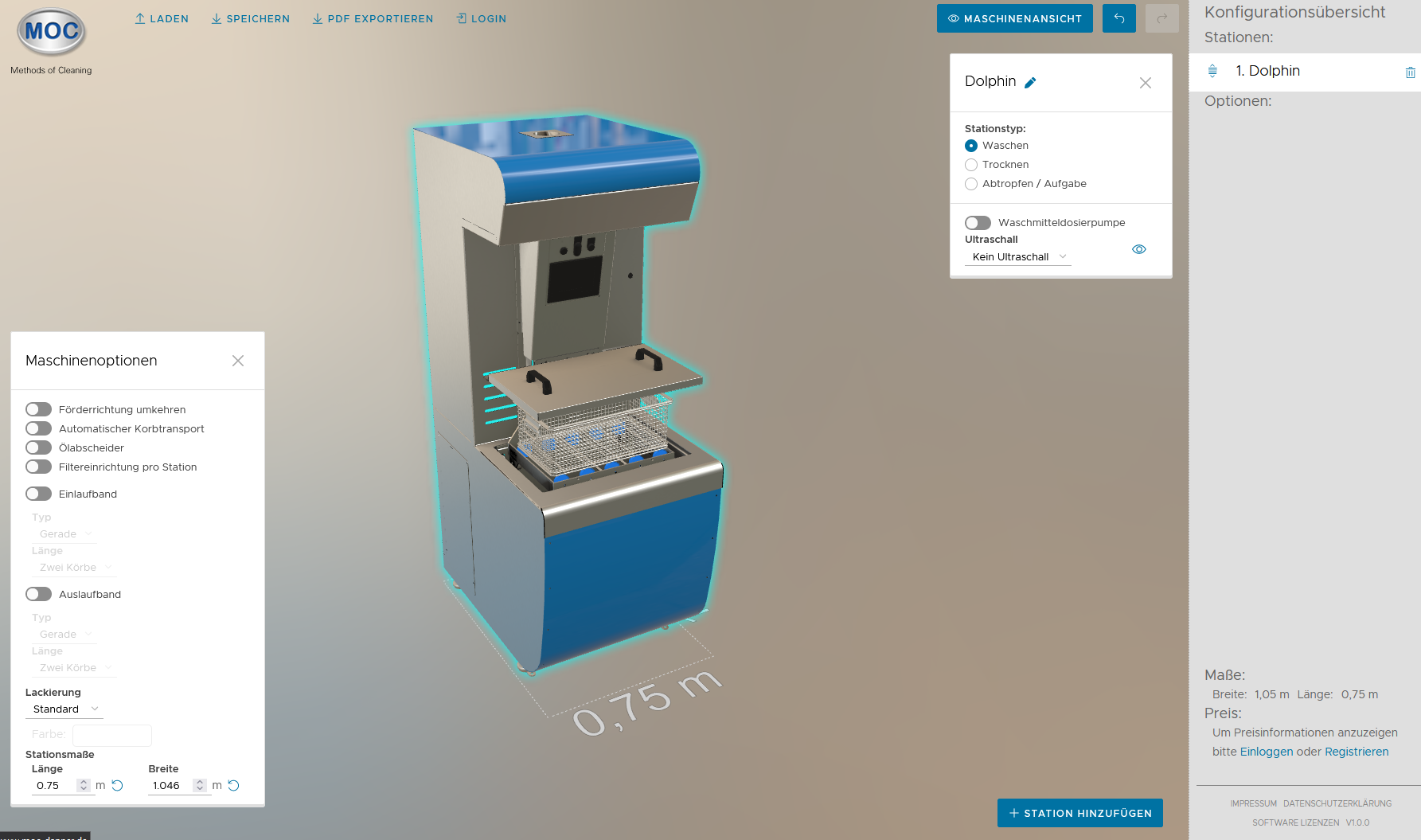 Screenshot of the 3D Web-Configurator